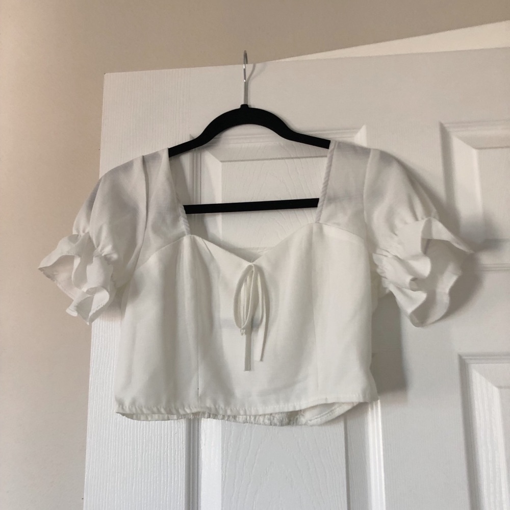 Cropped Peasant Top